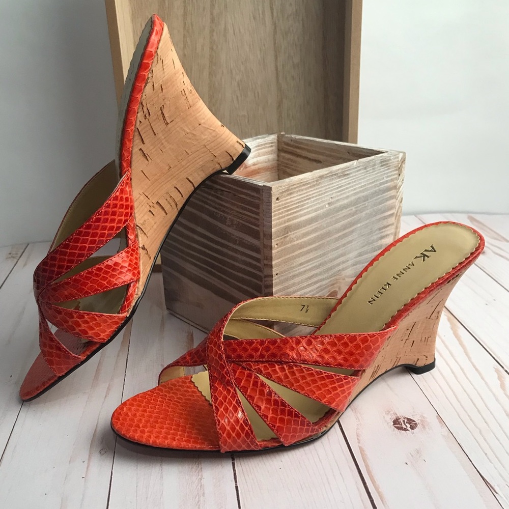 Anne Klein corked wedge sandal